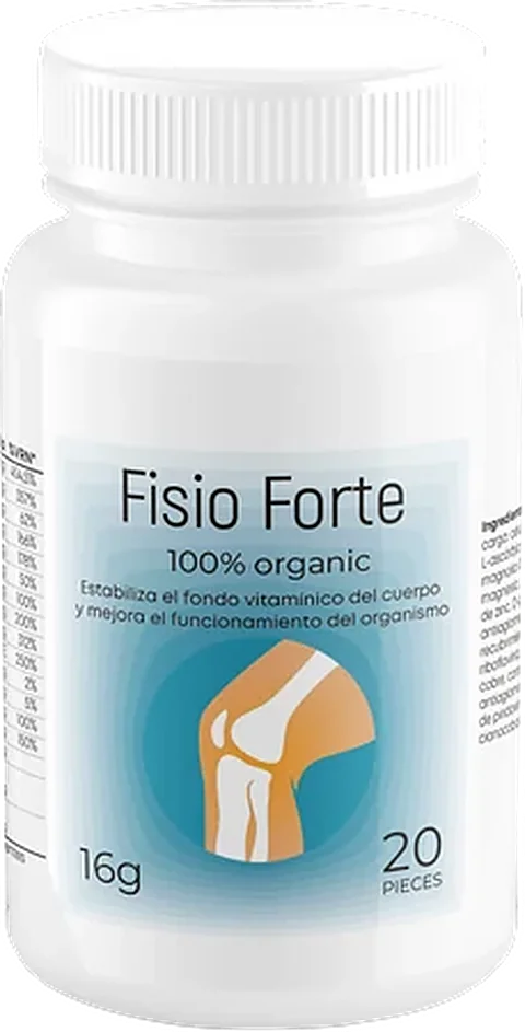 Fisio Forte — frasco de 20 cápsulas con glucosamina, condroitina y boswellia para la salud articular, venta directa con pago contra entrega en Colombia