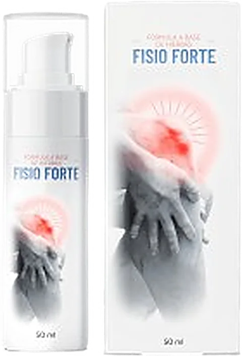 Frasco com doseador de Fisio Forte 50 ml — gel natural para as dores articulares com alecrim, cânfora e capsaicina